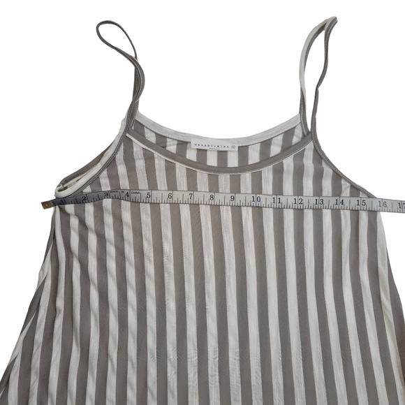 ⭐️Wasabi + Mint Sexy Summer Gray White Striped Maxi Dress Sz S - Picture 5 of 6